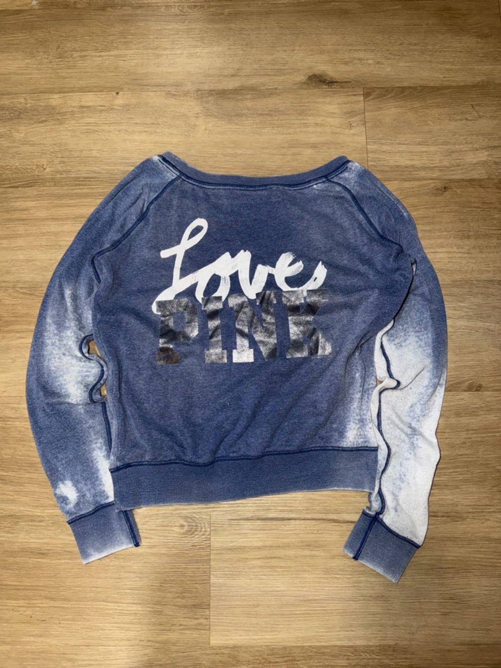 Victoria's Secret Blue Ombre "Love PINK" Crewneck Sweatshirt
